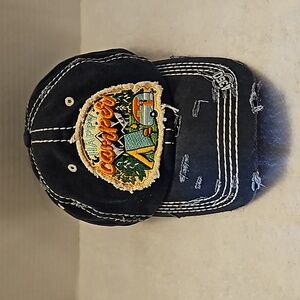 430 District | NWOT Women's Navy Cotton Distressed Camper Graphic Baseball Cap